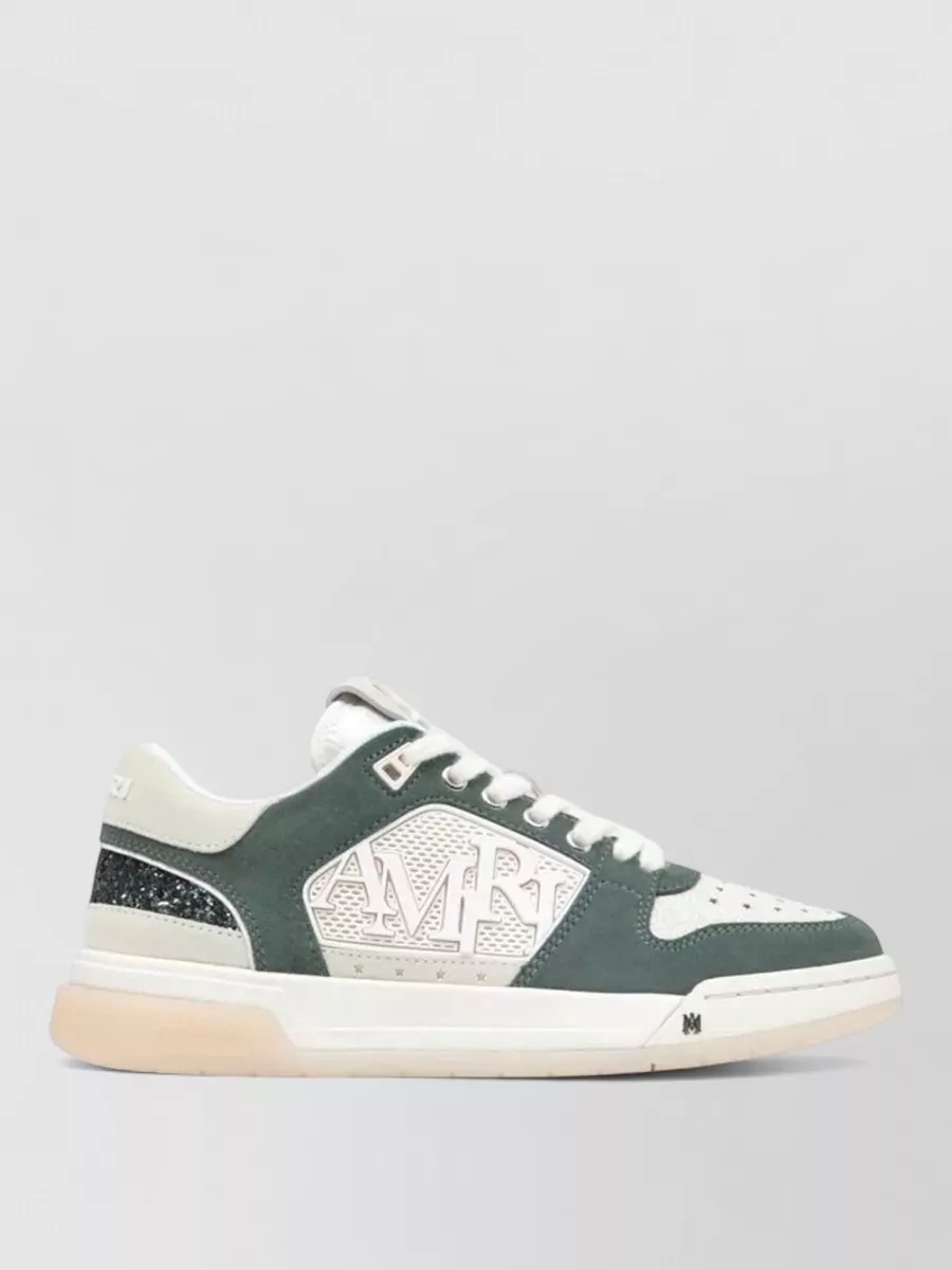 Amiri Leather Glitter Low-Top Sneakers