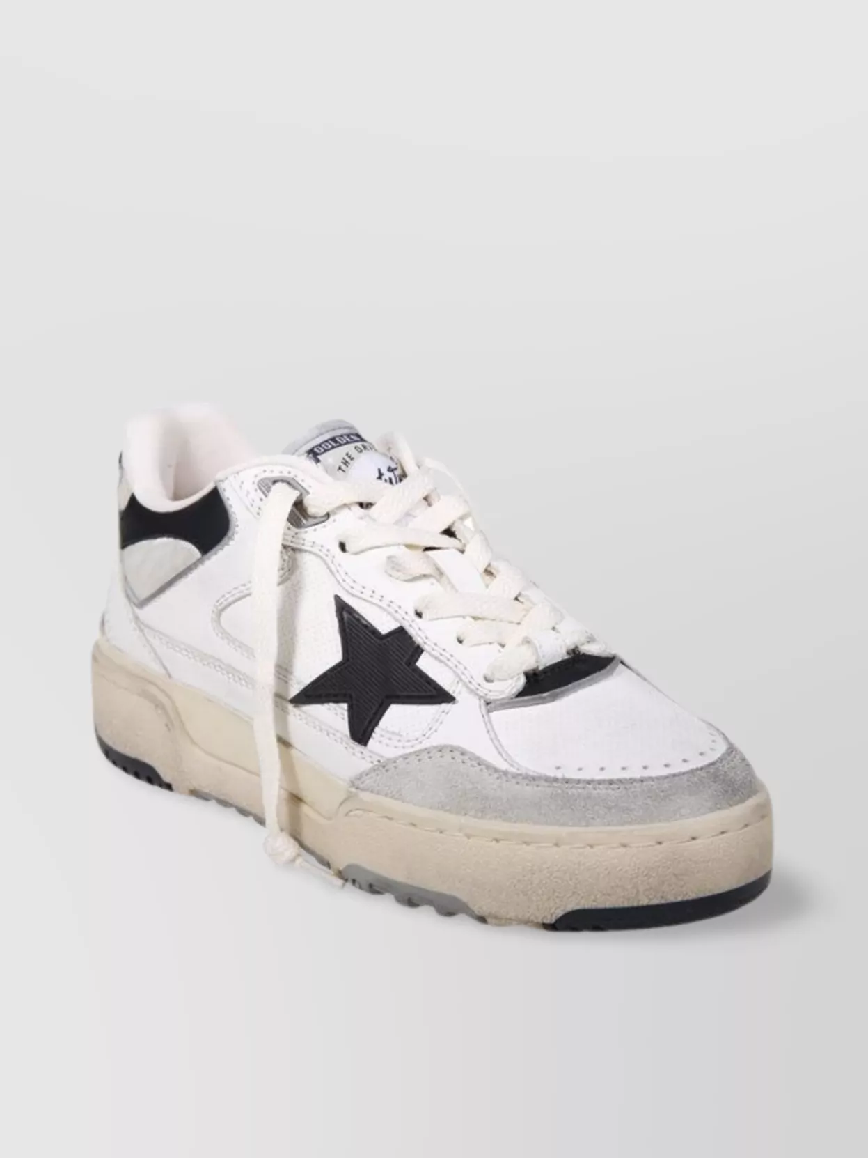 Golden Goose Forty2 Leather Sneakers With Black Star And Heel Tab Shoes In Multi