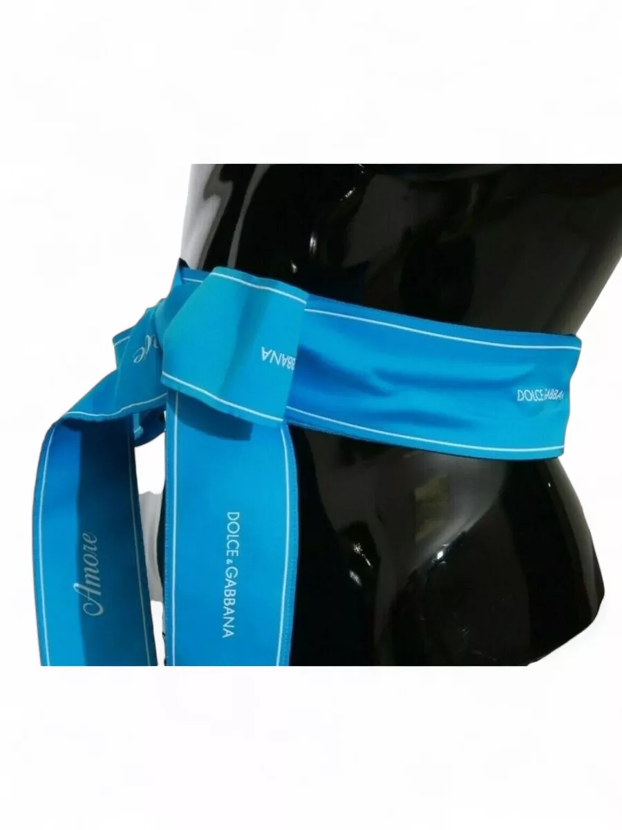 Dolce&Gabbana Silk Striped Bow Waist Belt