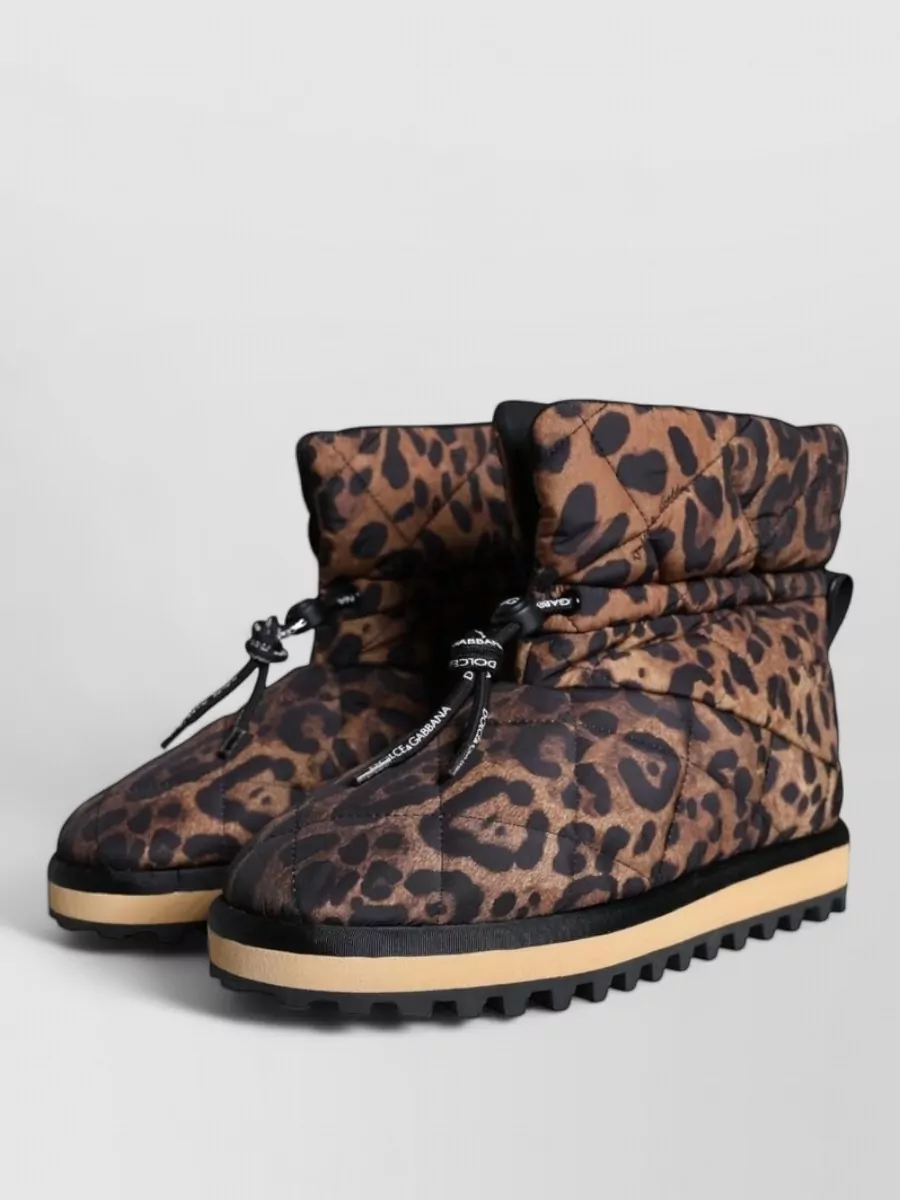 Dolce&Gabbana quilted leopard ankle boots
