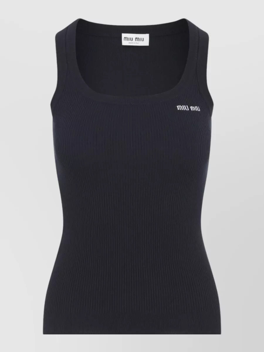 Miu Miu Ribbed Slim-Fit Cotton Tank Top