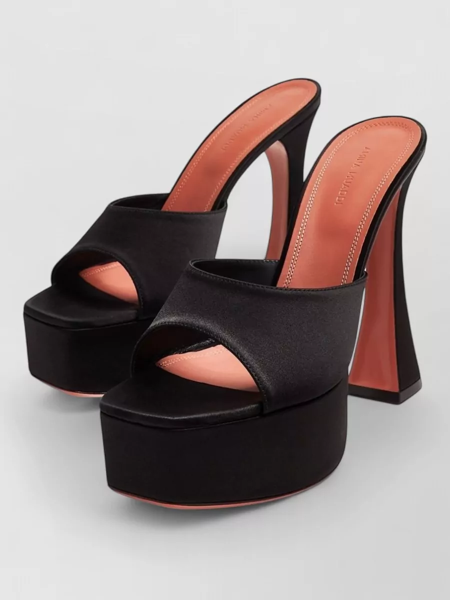 Amina Muaddi satin platform mules