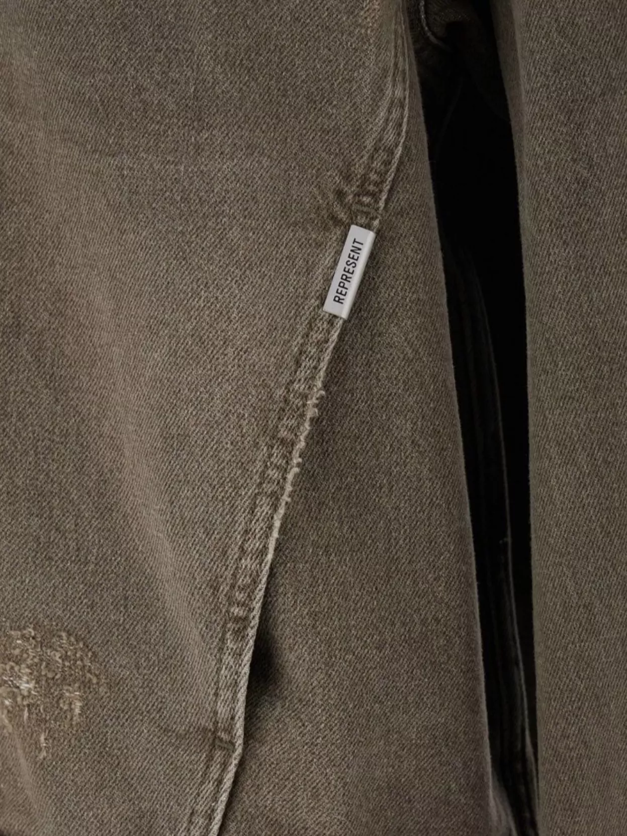 Represent Distressed Denim Jacket Chest Pocket