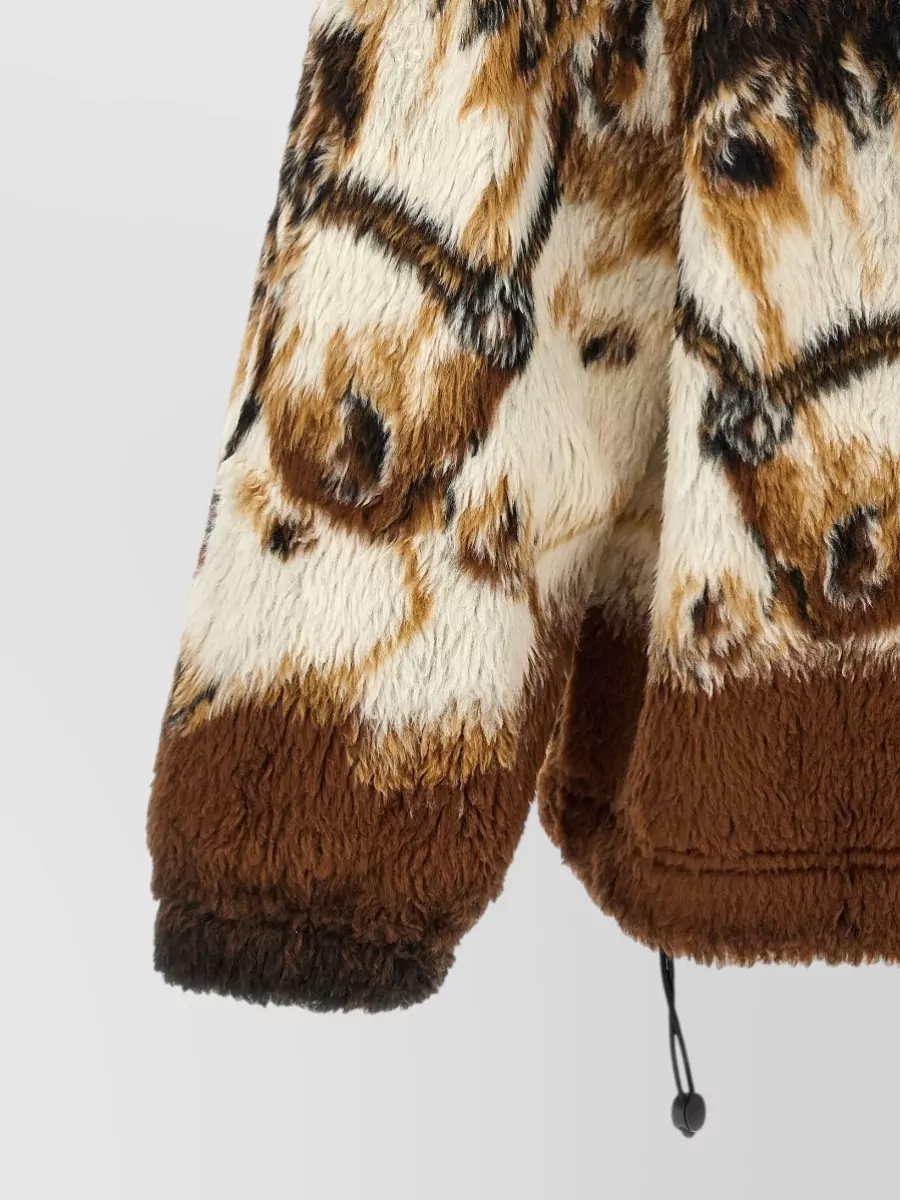 Mm6 Maison Margiela Printed High Neck Zip Sweatshirt Jacket