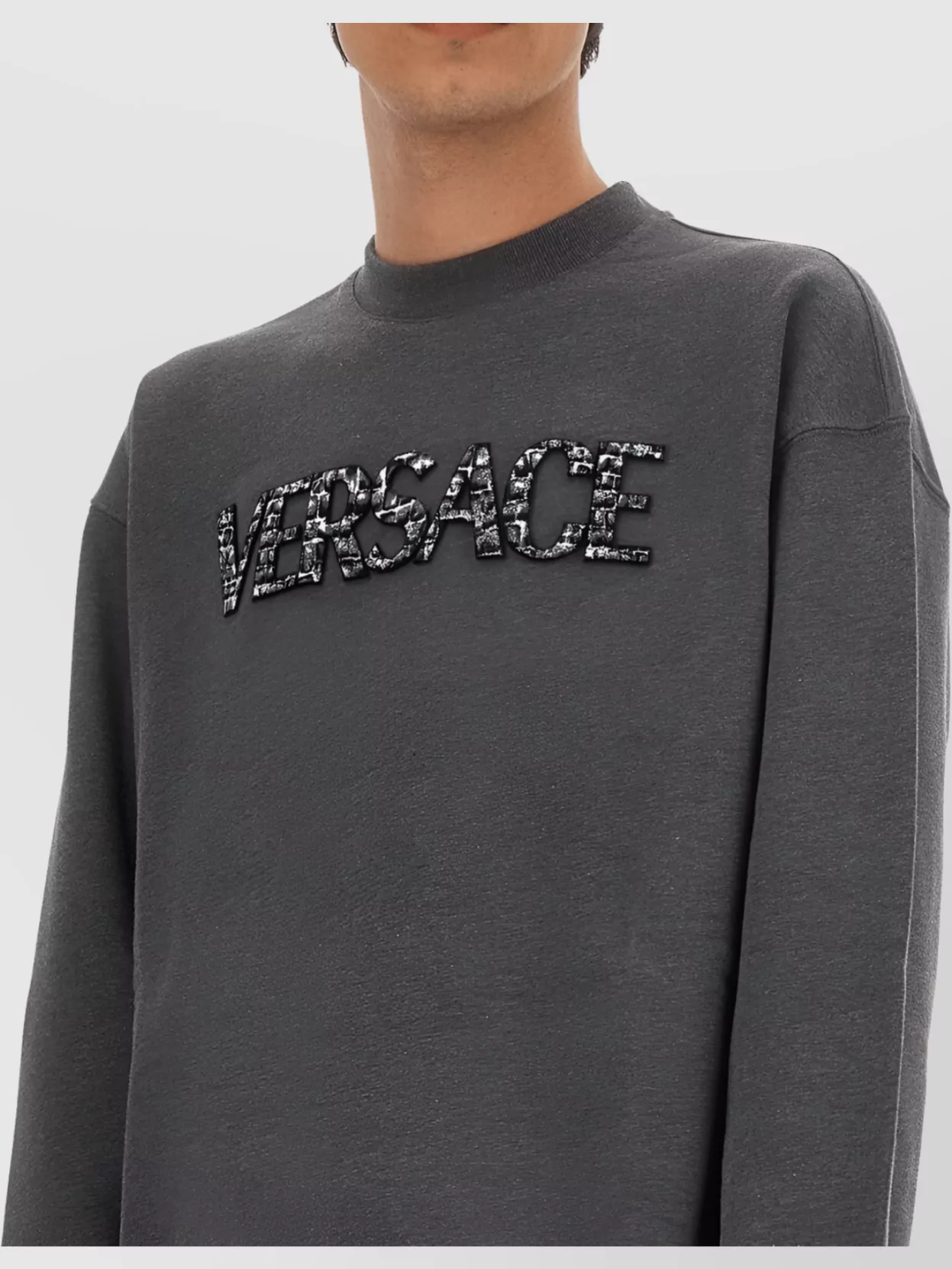Versace Crocodile Logo Crew Neck Sweater