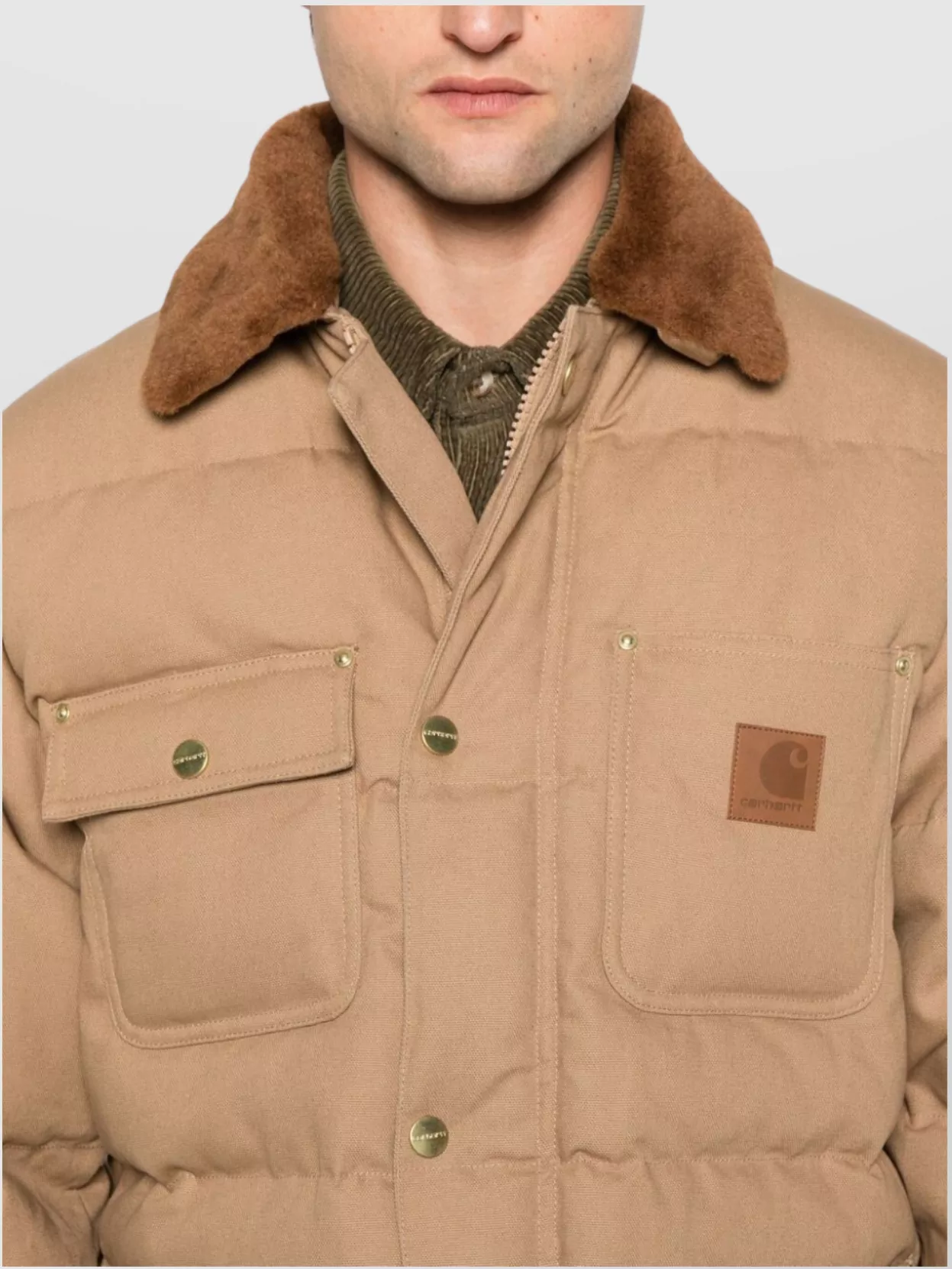 Carhartt Wip Rayley Cotton Canvas Jacket With Faux-Fur Collar