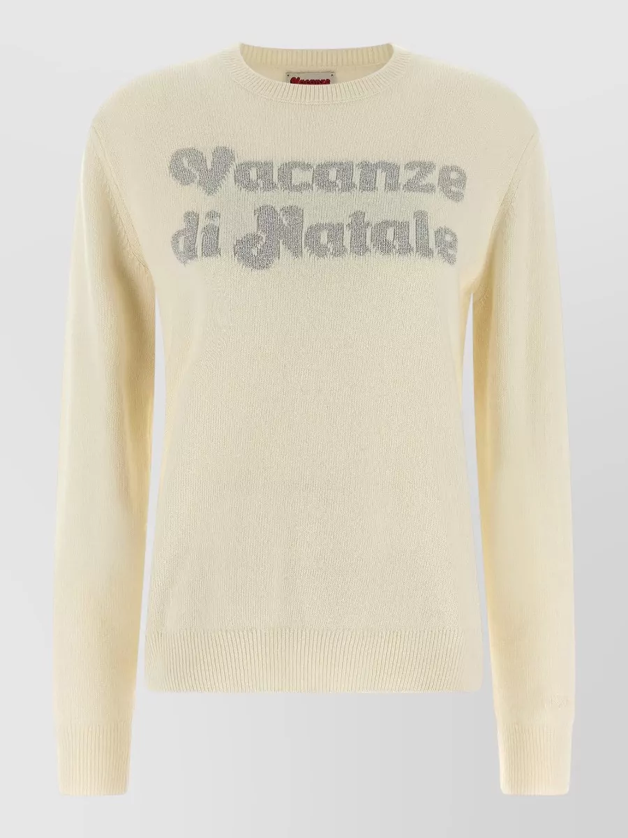 Mc2 Saint Barth cashmere wool logo-jacquard crew-neck jumper