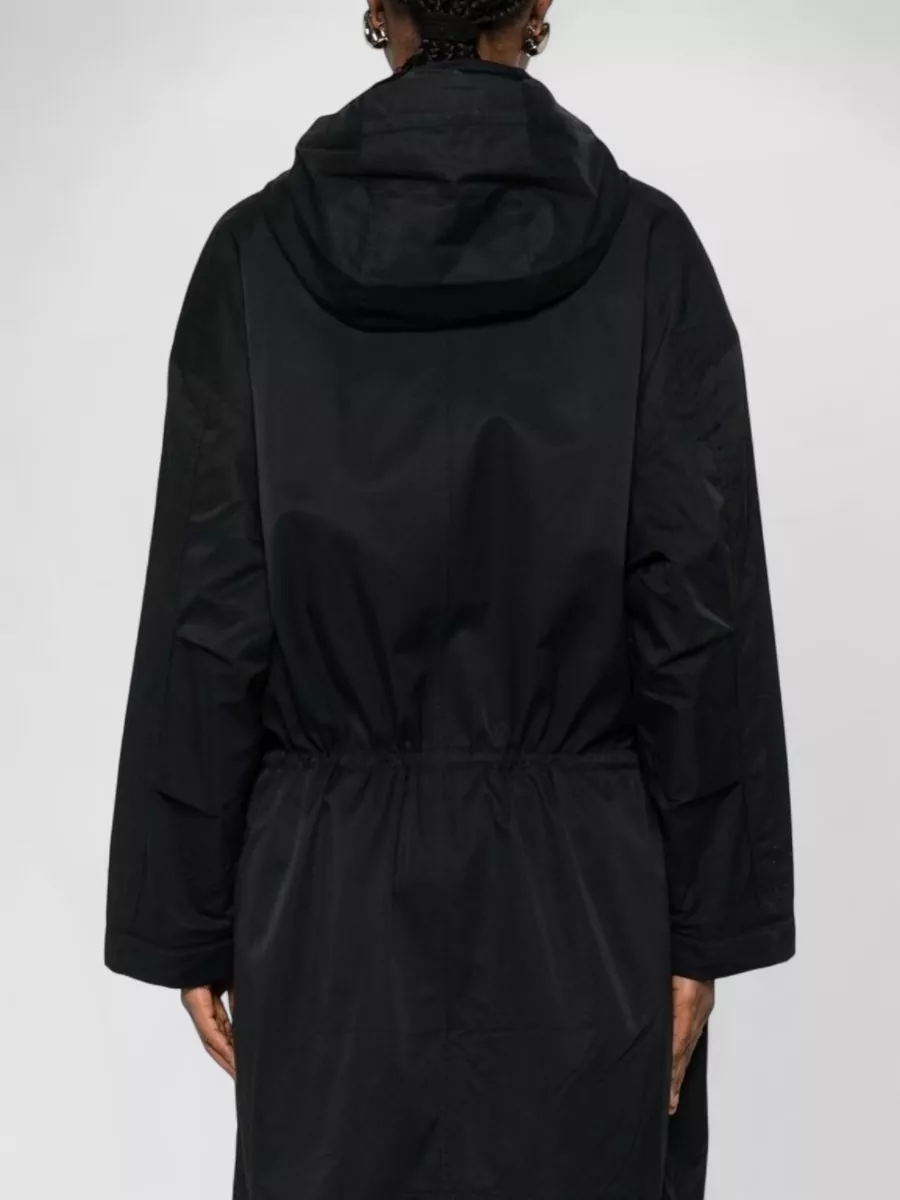 Closed Cotton Nylon Hooded Parka Coat