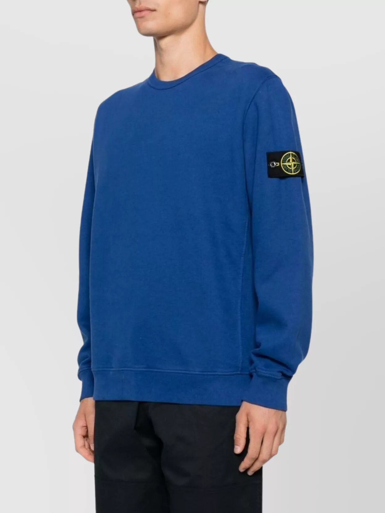 Stone Island Crew Neck Ribbed Sweatshirt