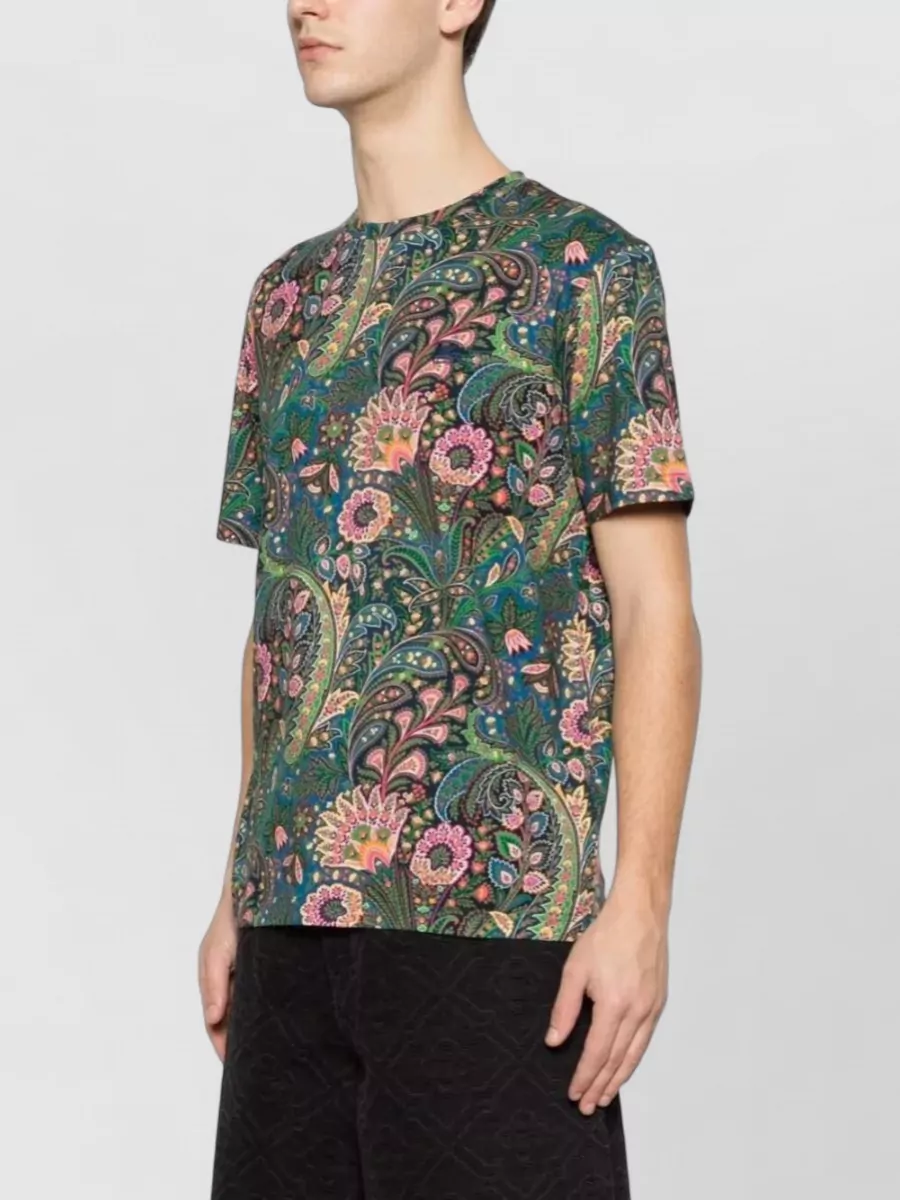 Etro Paisley Print Cotton Short-Sleeve T-Shirt