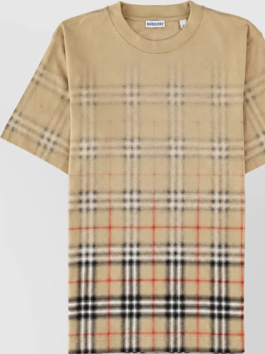 Burberry Checked Cotton T-Shirt