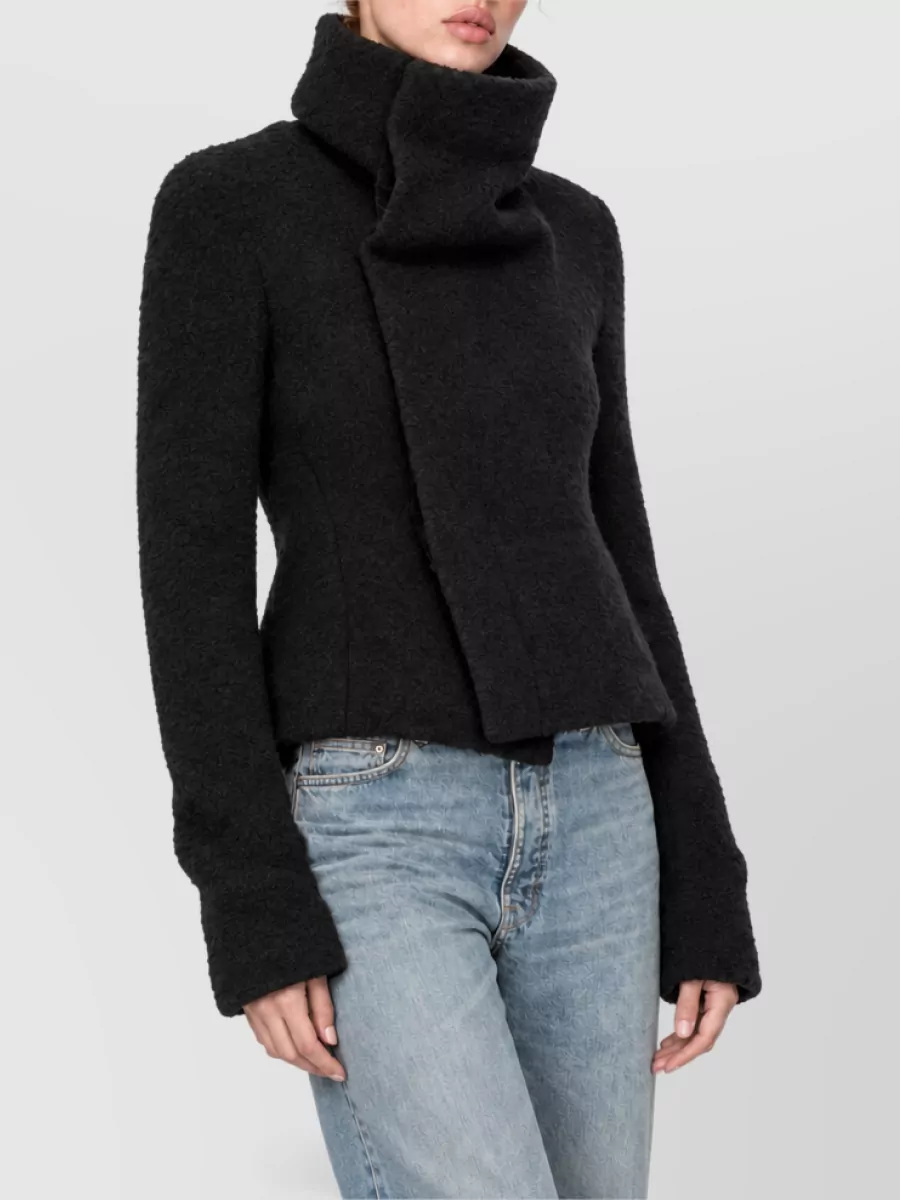 Rick Owens Alpaca Virgin Wool Buttoned Coat