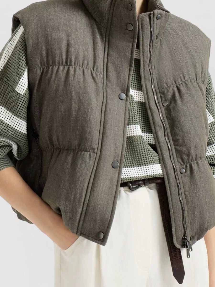 Brunello Cucinelli Cotton Down Sleeveless Jacket