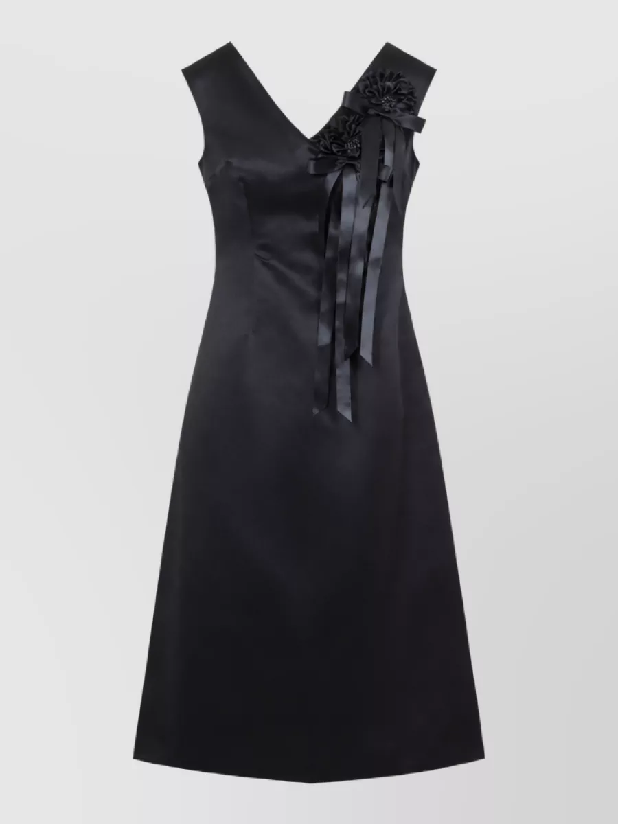 Simone Rocha sleeveless v-neck paneled midi dress