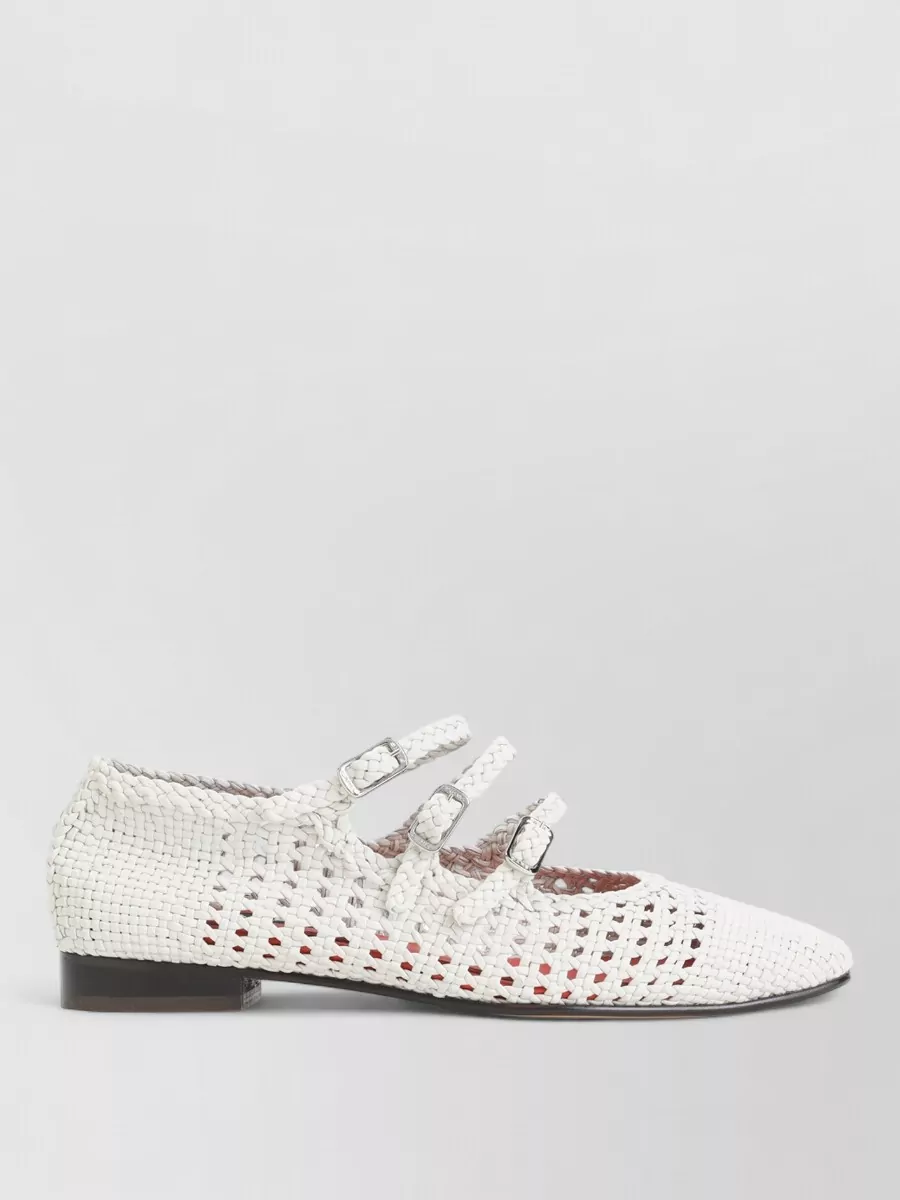 Carel Paris Leather Braided Ballerina Shoes