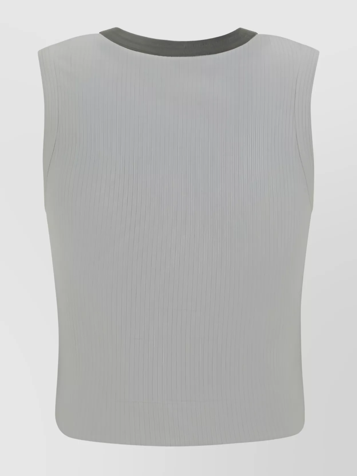 Brunello Cucinelli Ribbed Cotton V-Neck Top With Bead Detail
