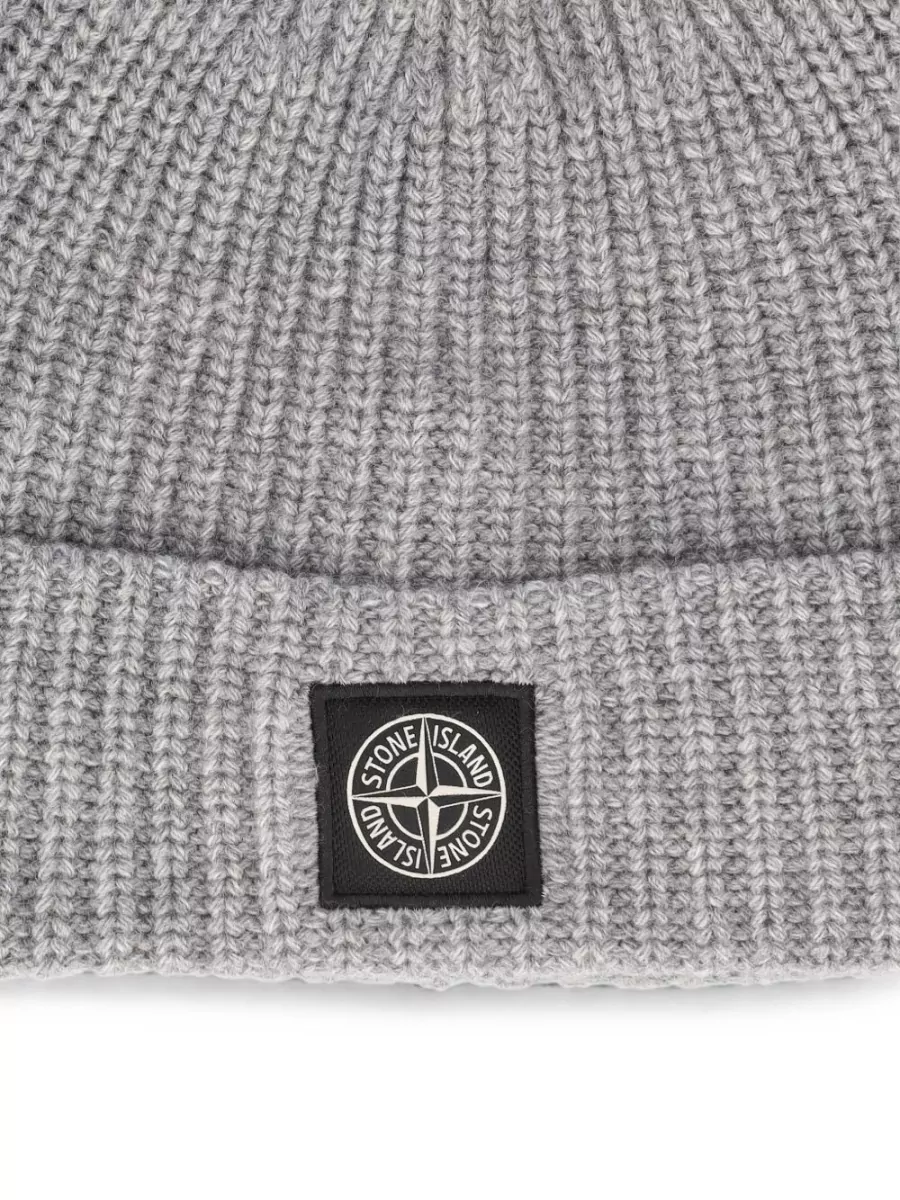 Stone Island Ribbed Virgin Wool Beanie