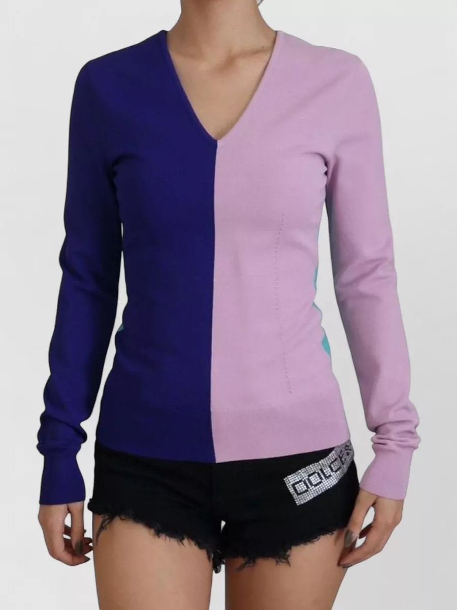 Dolce&Gabbana viscose slim-fit v-neck long-sleeve sweater