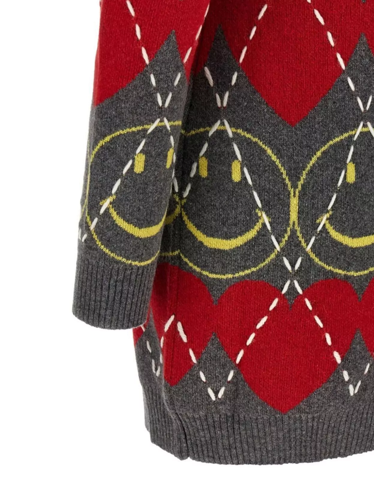 Moschino Crew Neck Long Sleeve Graphic Dress In Multi