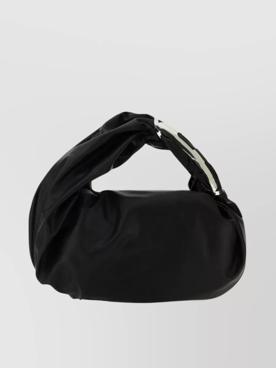 DIESEL RUCHED CLUTCH-STYLE HOBO BAG WITH TONAL HANDLE