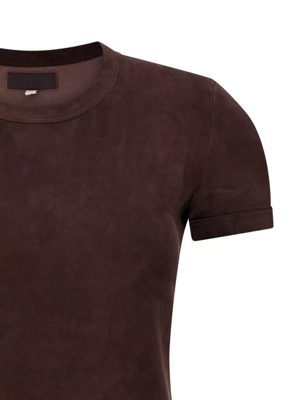 Stouls Fitted Crew Neck Short Sleeve T-shirt In Brown