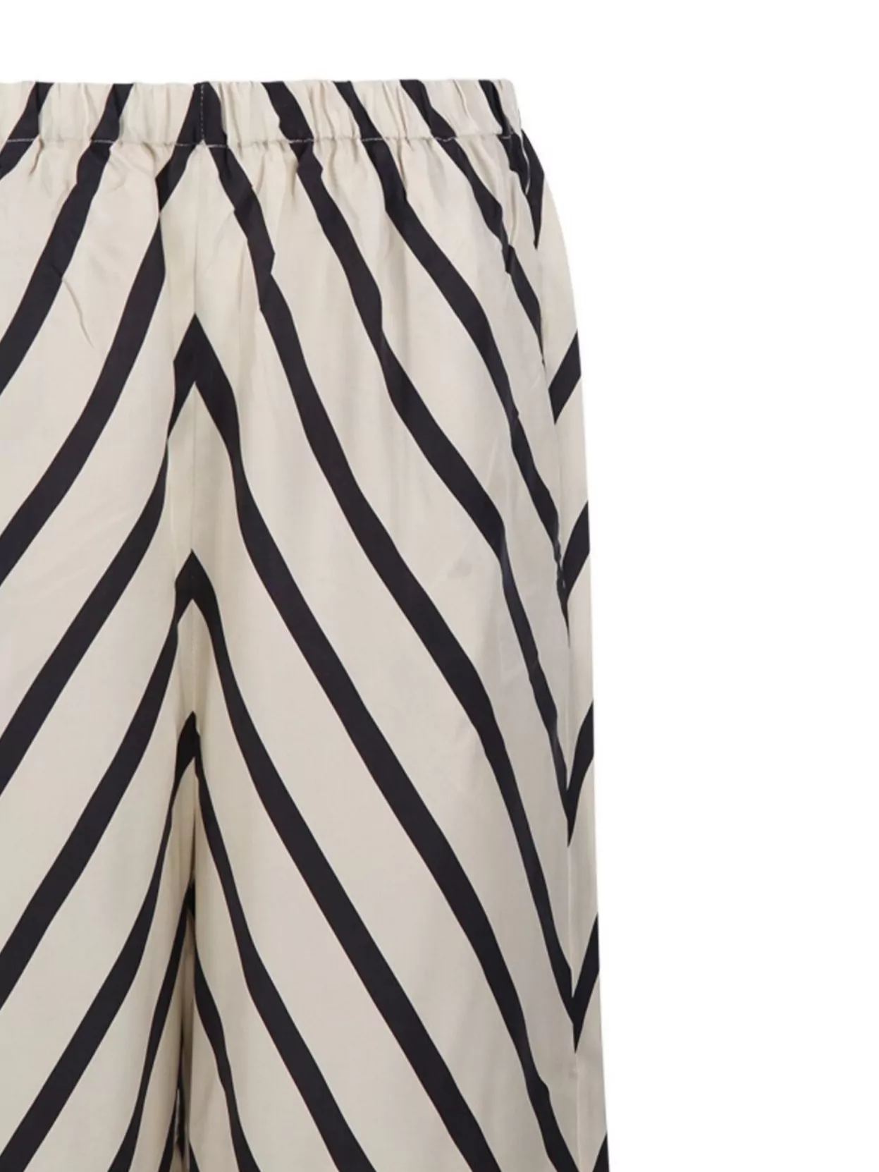 Shop By Malene Birger Striped Wide Leg Mid-length Trousers