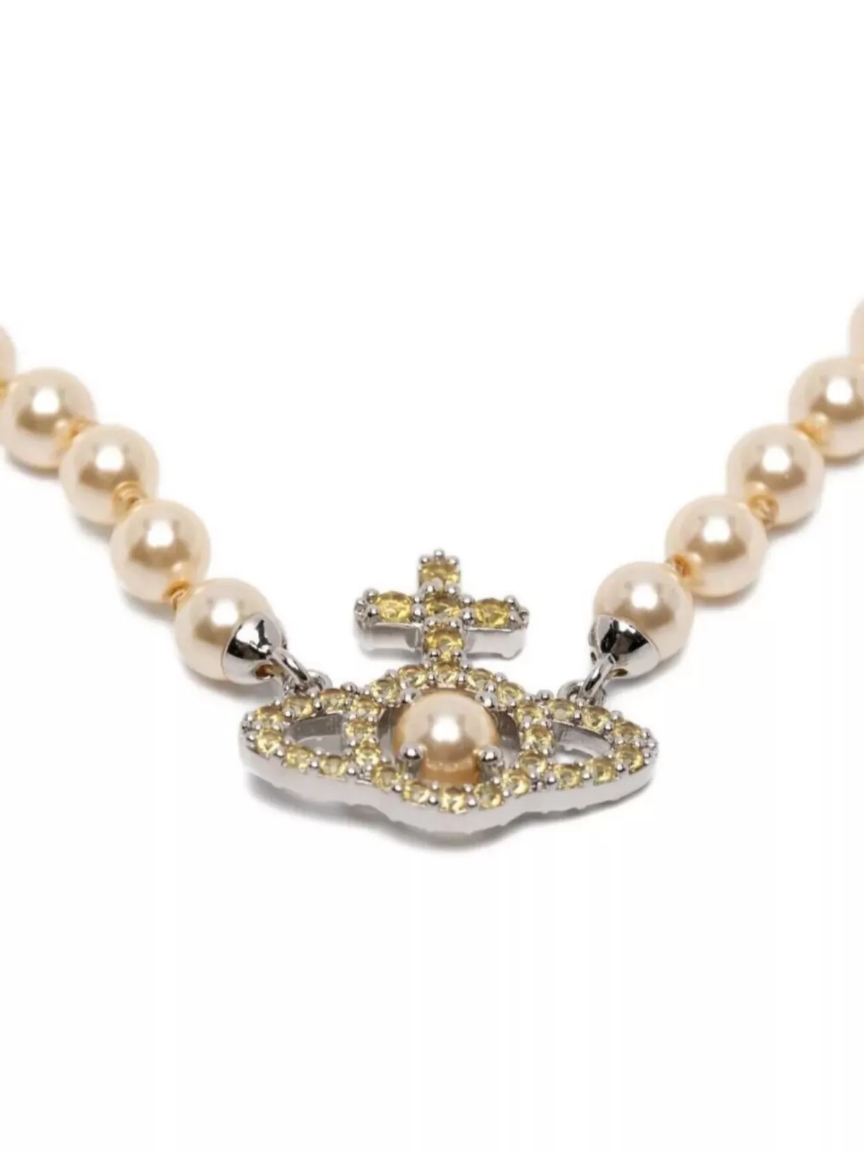 Vivienne Westwood Adjustable Pearl Necklace Orb Pendant