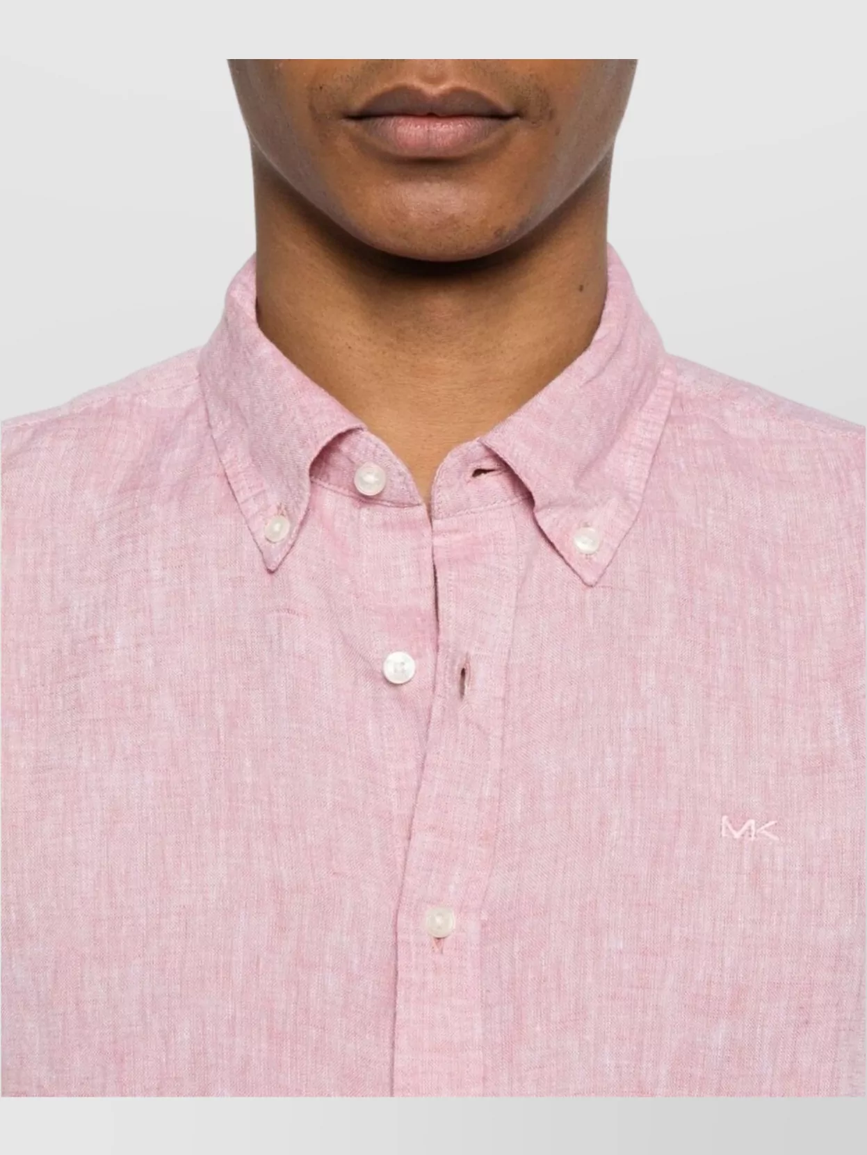 Michael Kors Tailored Shirt With Button-Down Collar And Curved Hem