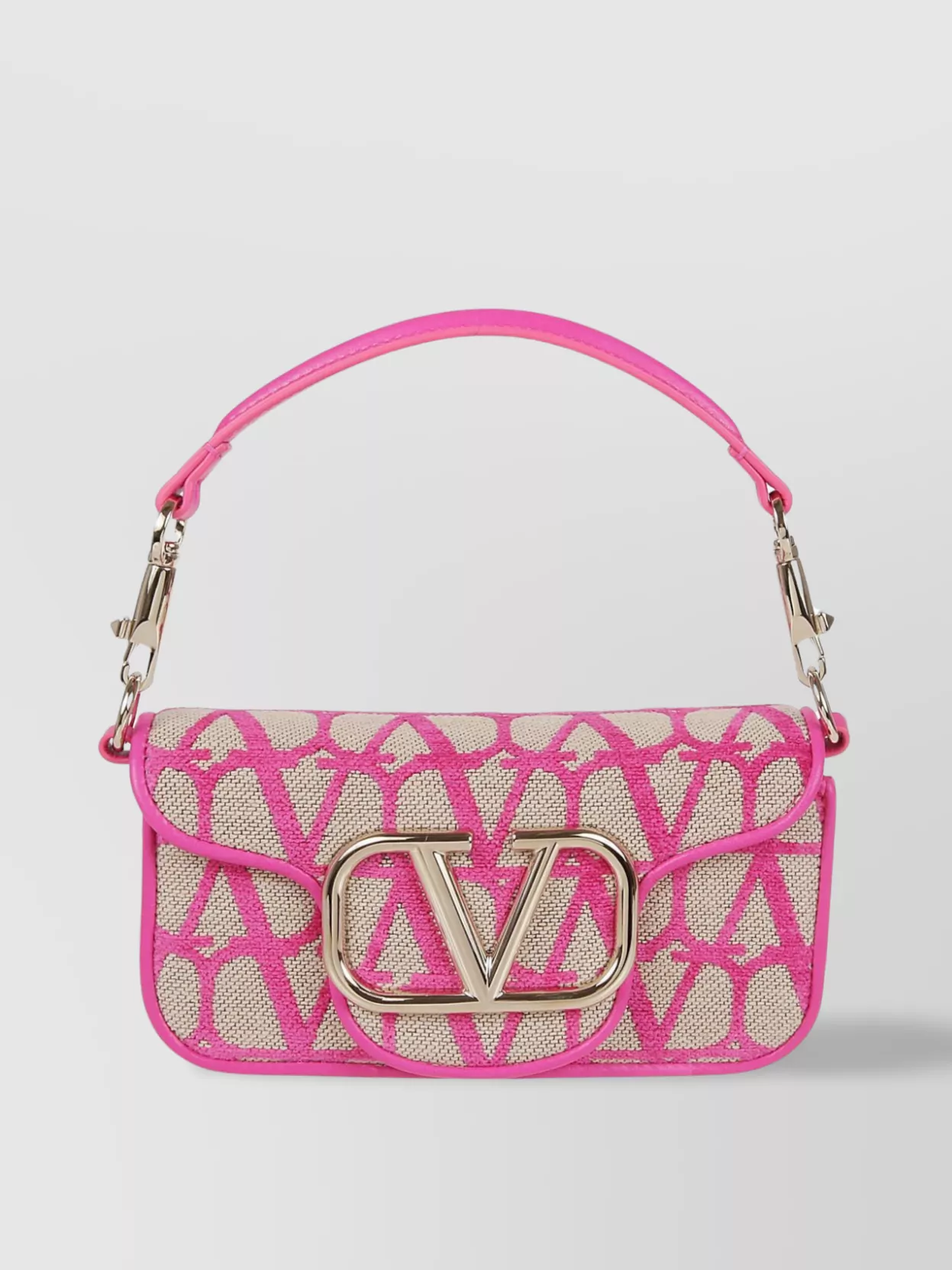 Valentino Garavani Small Textured Chain Strap Shoulder Bag In Pink