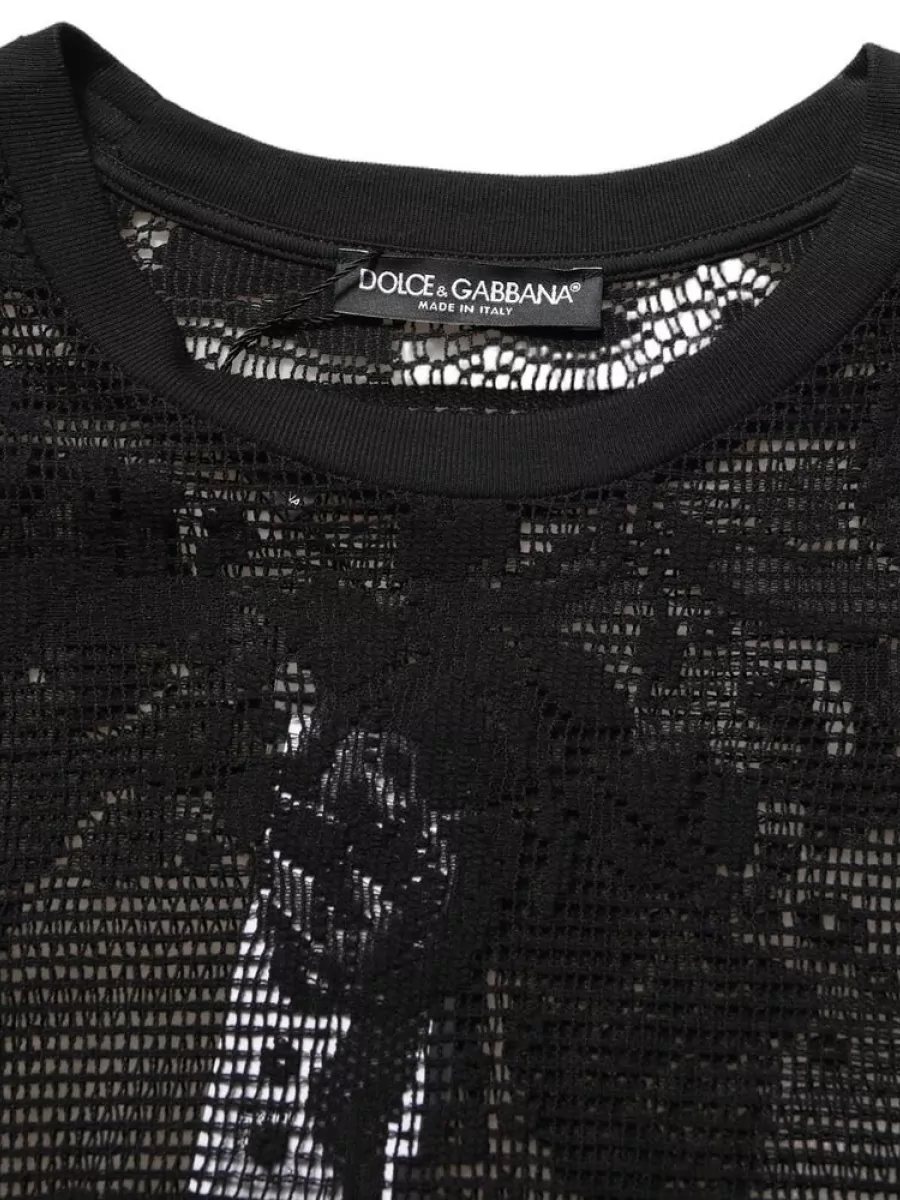 Dolce&Gabbana Floral Lace Crew Neck T-Shirt