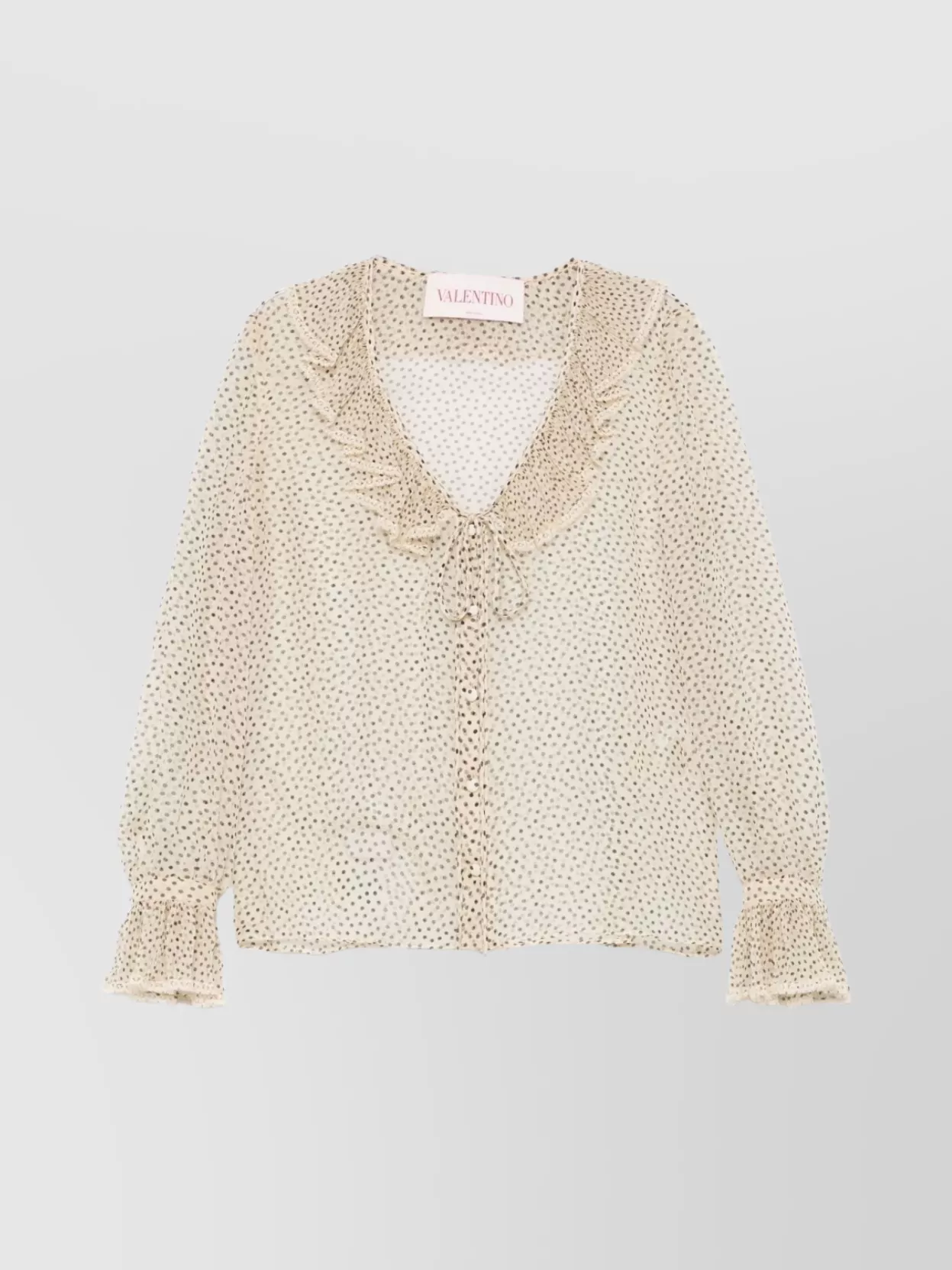 Valentino Polka Dot Silk Chiffon Blouse