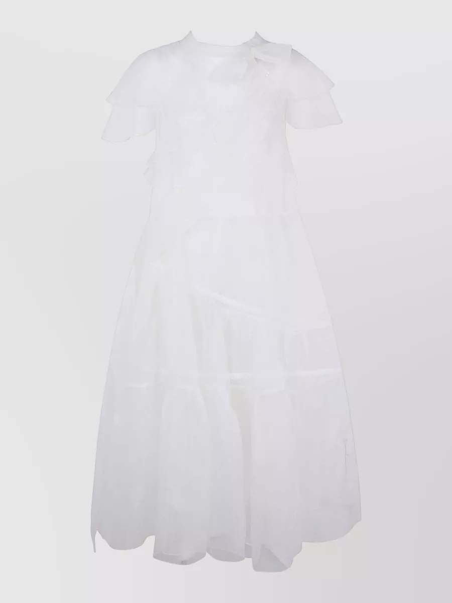 Simone Rocha Sheer Layered Dress Bow Sash Detail
