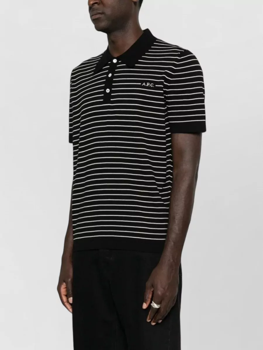 A.p.c. Striped Cotton Polo Shirt