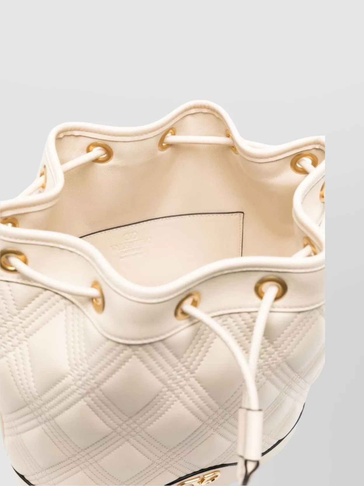 Valentino Quilted Leather Bucket Bag With Adjustable Strap