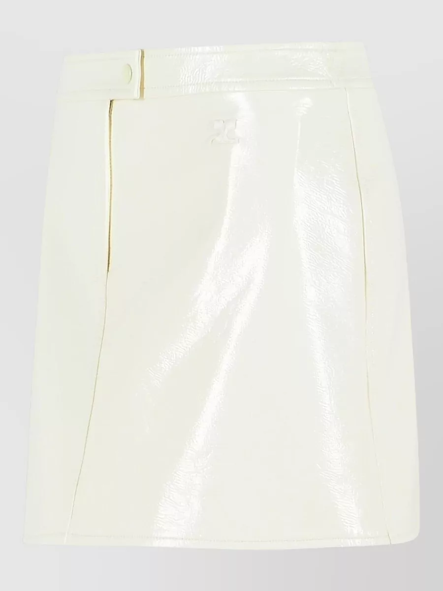 Courrèges Reedition Button Detail Polyester Blend Miniskirt