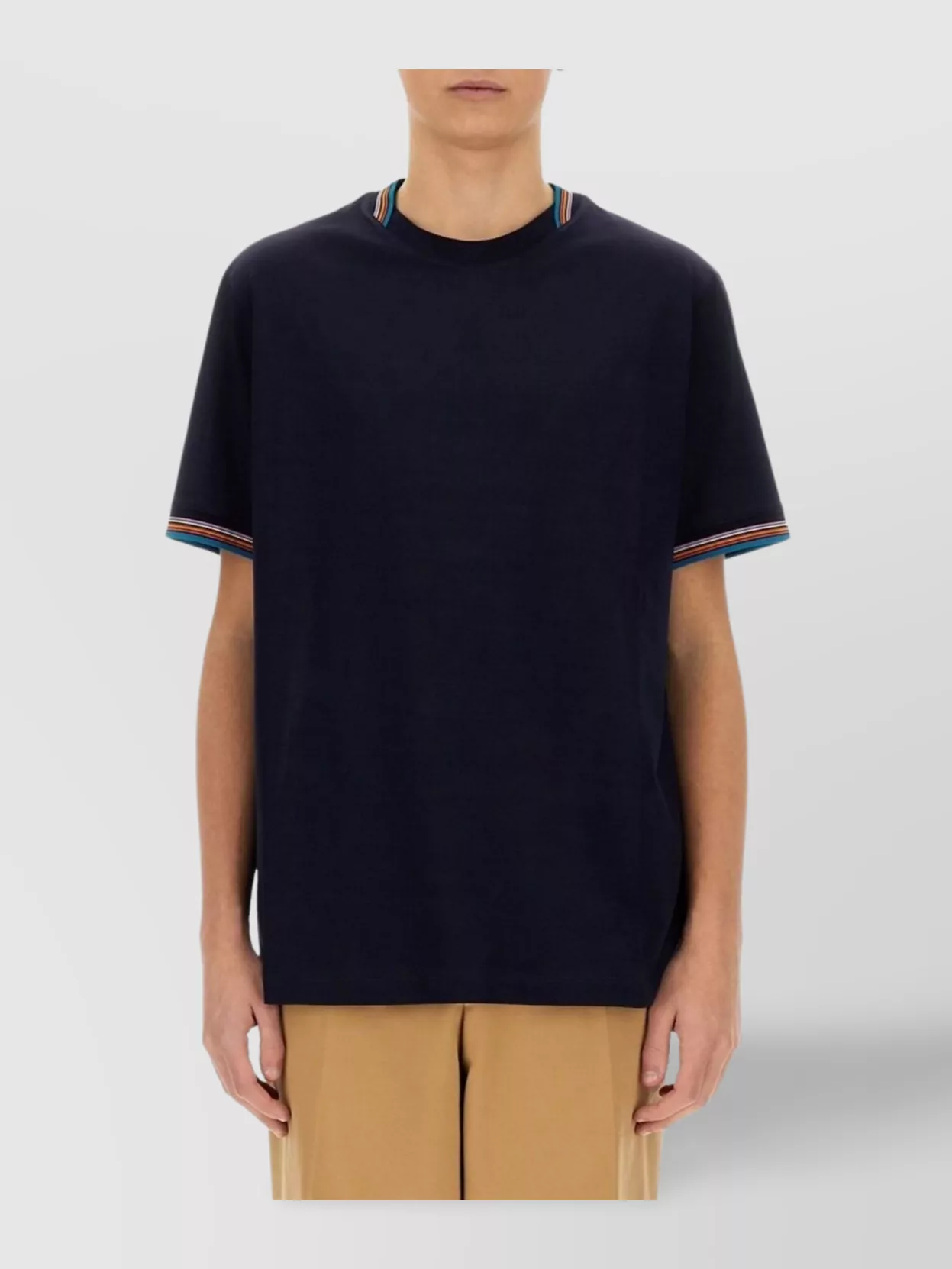 Paul Smith Crew Neck Striped Trim Short Sleeve T-Shirt