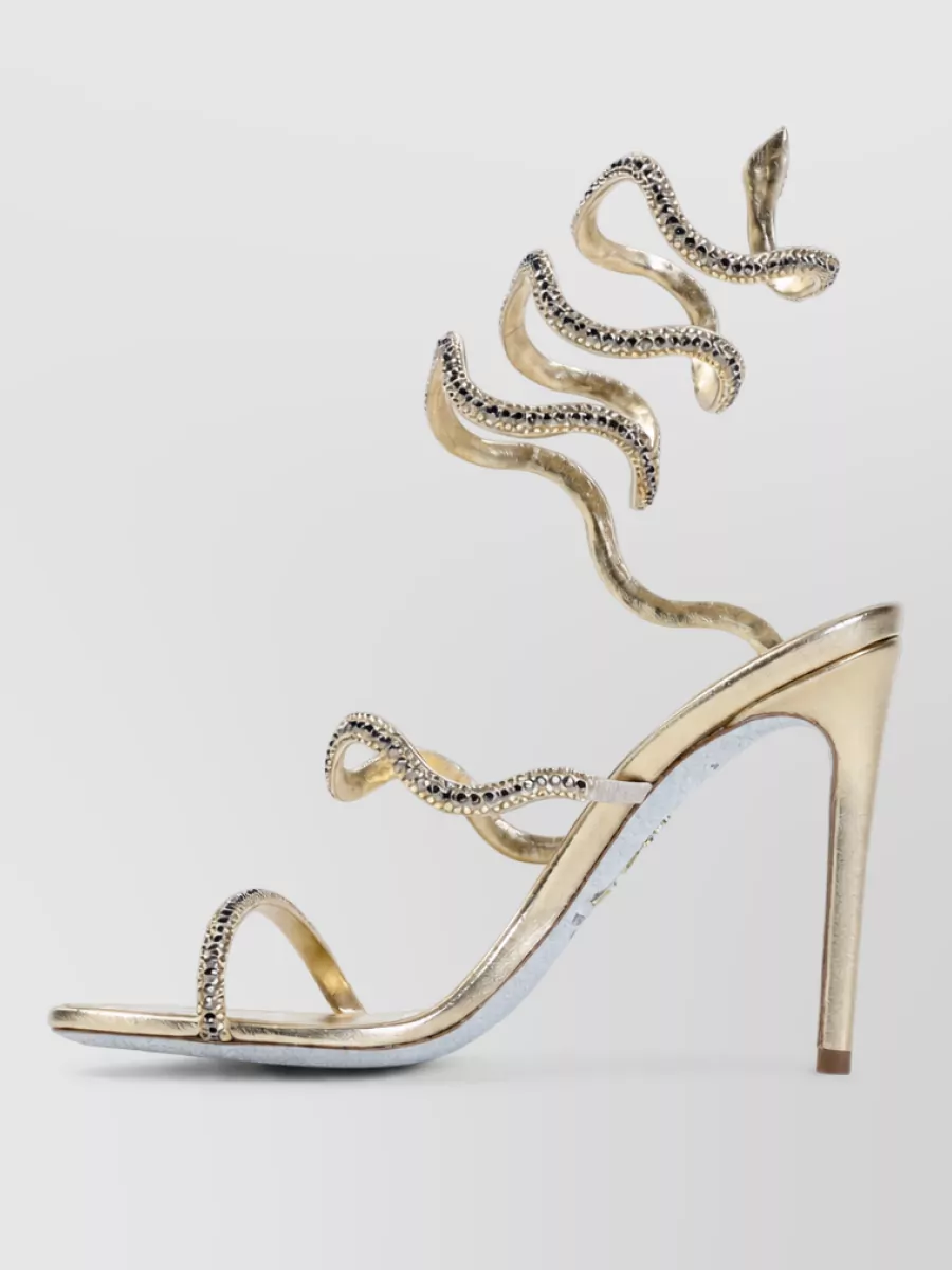Rene Caovilla Crystal-Embellished Satin Sandals
