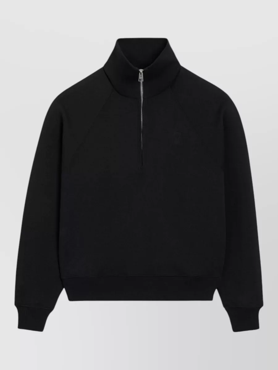 Ami Paris Cotton boxy zip sweatshirt