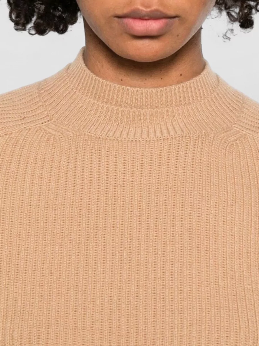 Max Mara Ribbed Crew Neck Wool Cashmere Jumper