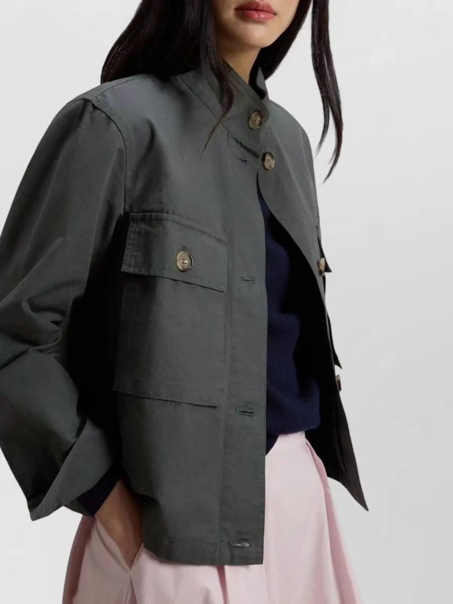 Woolrich Cotton Stand Collar Military Jacket