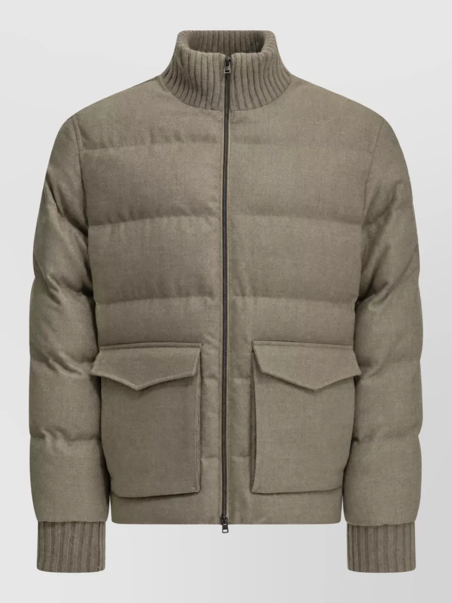 Herno Silk blend quilted bomber jacket