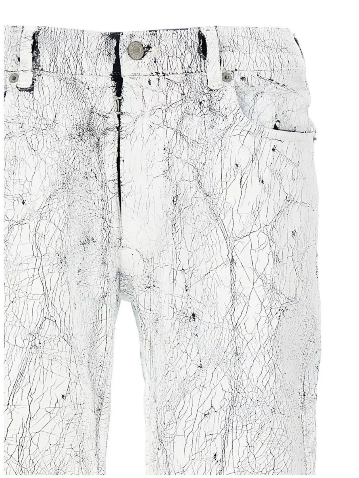 Mm6 Maison Margiela Crackle Effect Five-Pocket Trousers