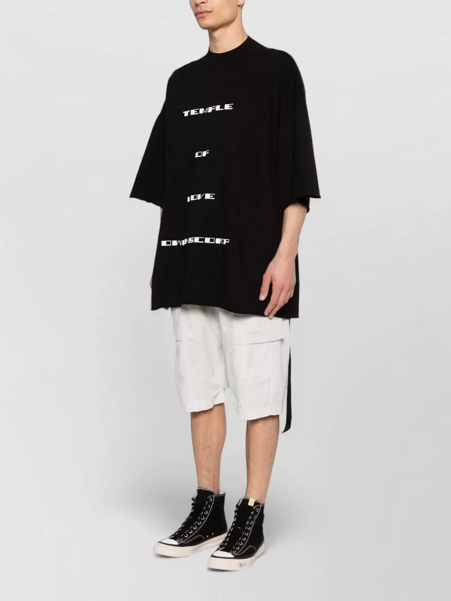 Rick Owens Drkshdw Cotton Temple Of Love Print Oversized T-Shirt