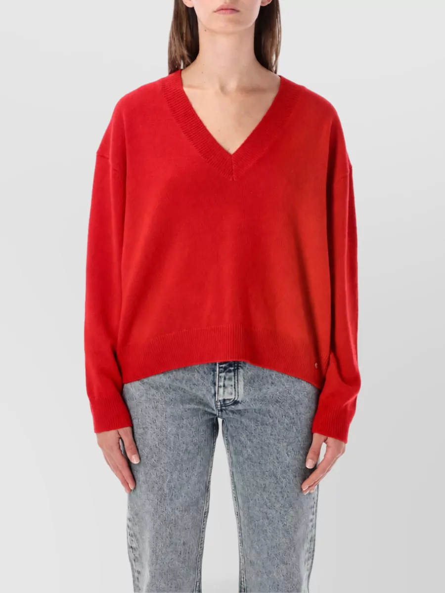 Anine Bing Cashmere ribbed relaxed-fit v-neck sweater