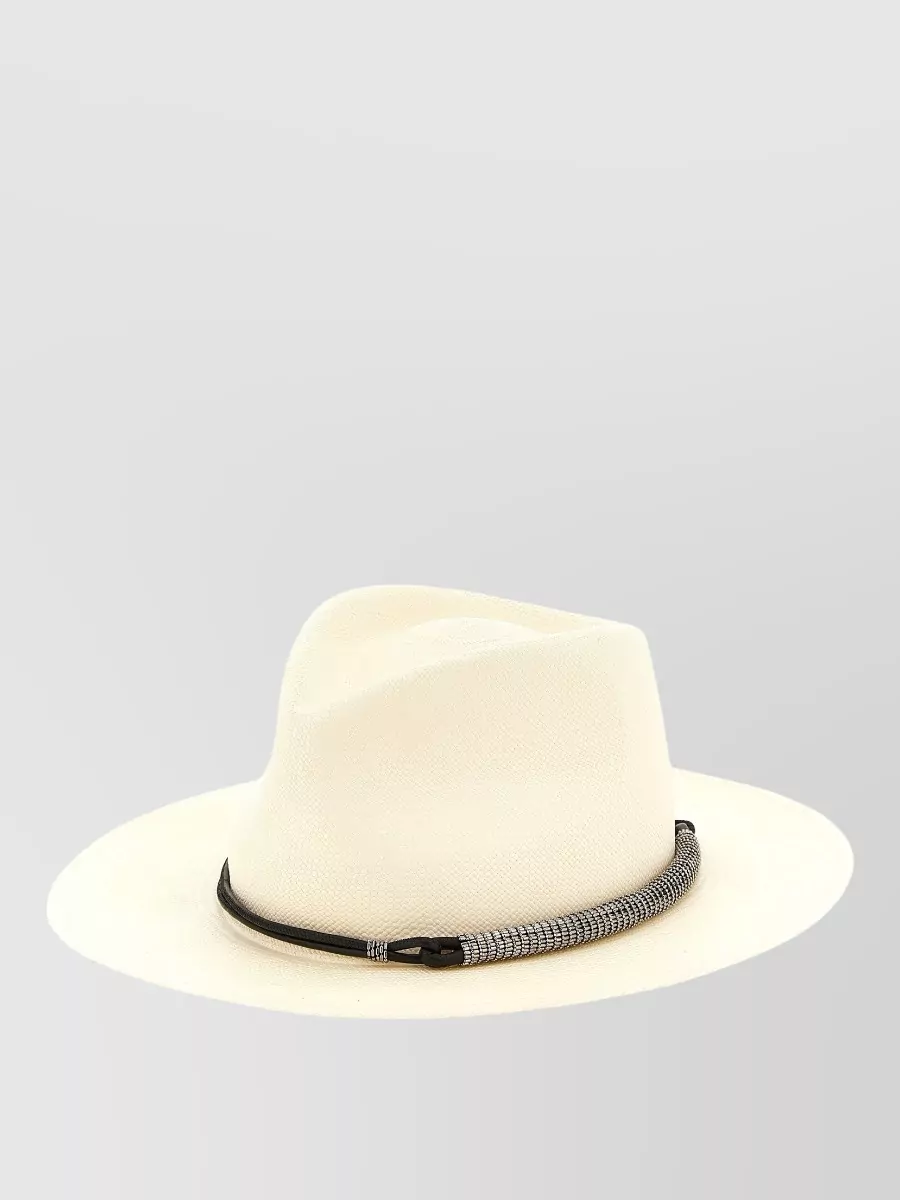 Brunello Cucinelli Monile Hat Decorative Band Pinched Crown