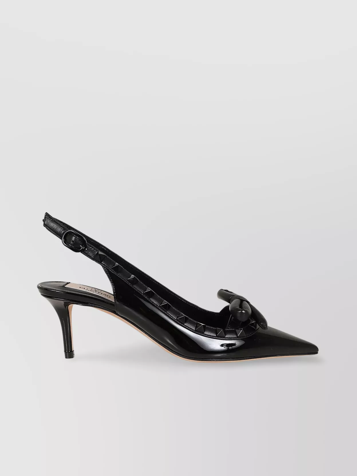 Shop Valentino 60mm Pointed Toe Kitten Heel Mules With Bow Detail In Black