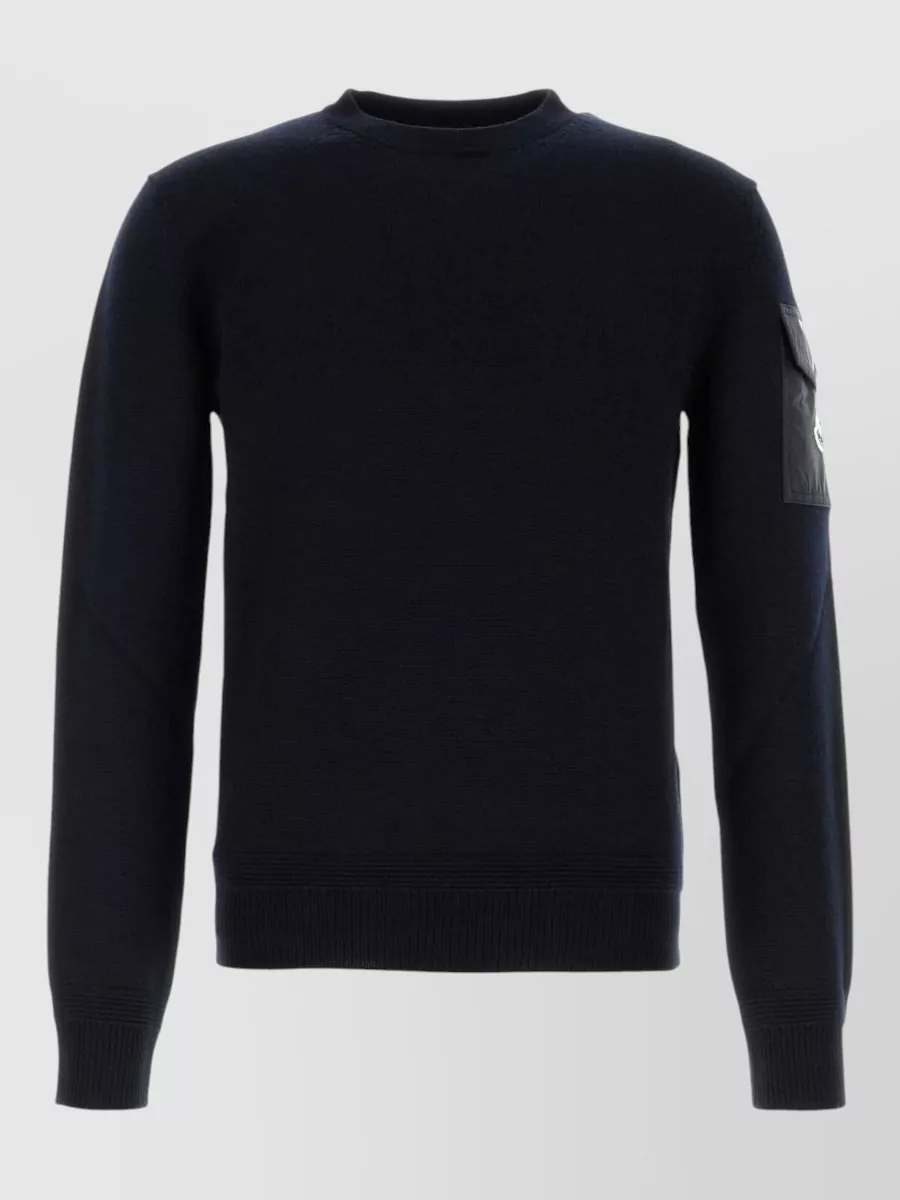 Moncler wool crew neck long-sleeve jumper