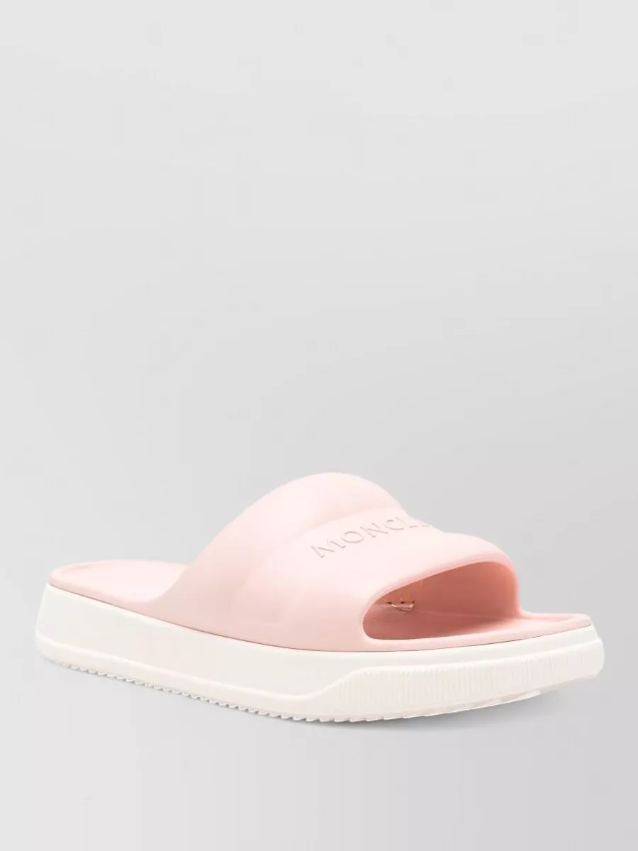 Moncler embossed pool slides