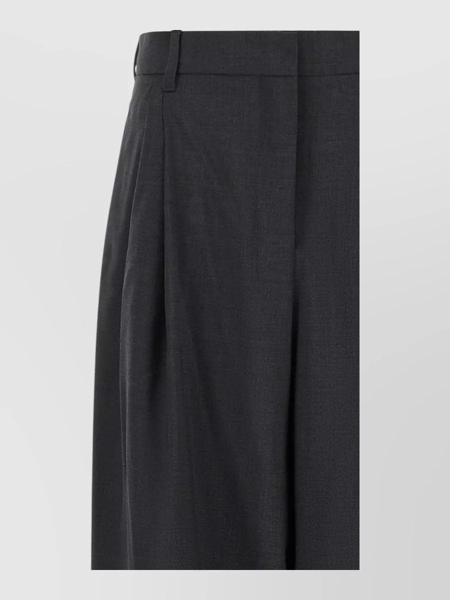 S Max Mara Tailored Smmtaro Pants Belt Loops Pleats In Black