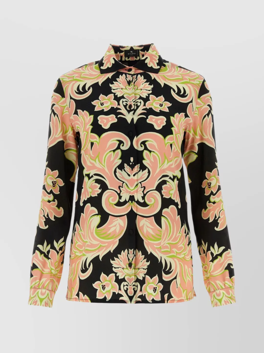 Shop Etro Floral Print Silk Crepe Shirt